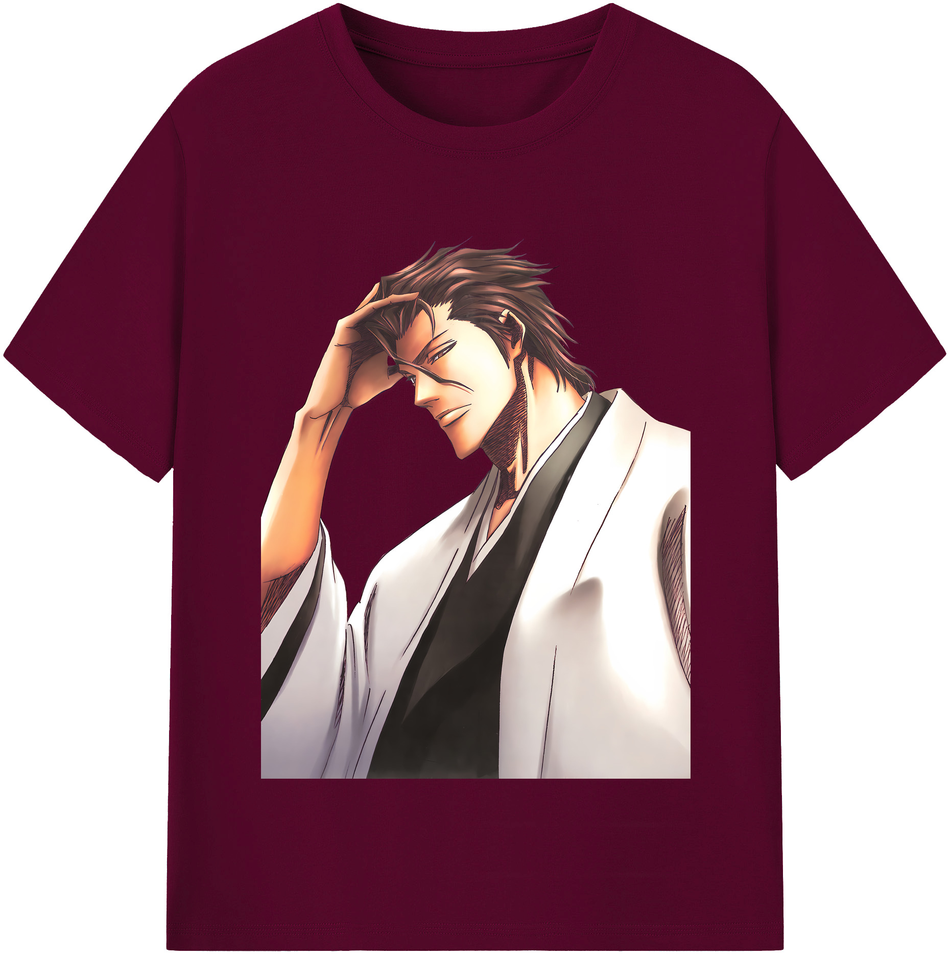 （画像用） ブリーチ 藍染 惣右介（あいぜん そうすけ） BLEACH Aizen Sousuke レディースカジュアルプリントTシャツ（綿100％）